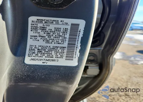 2003 Nissan Pathfinder Le from USA, damaged, VIN JN8DR09Y73W828813